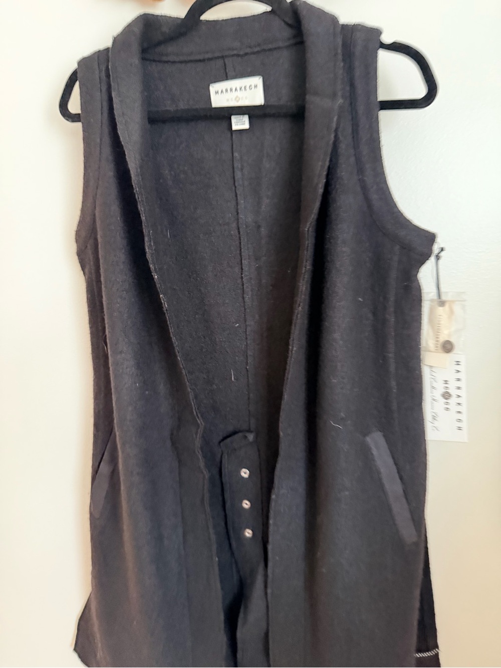 Anthropologie Marled Black Sleeveless Vest - Picture 3 of 9